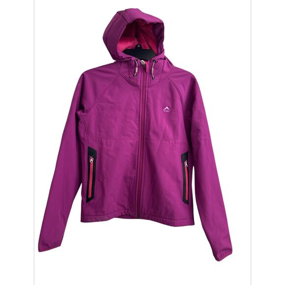 K-Way Kids Pink Drawstring Hoodie Winter Jacket Ocelot Softshell Size 13/14